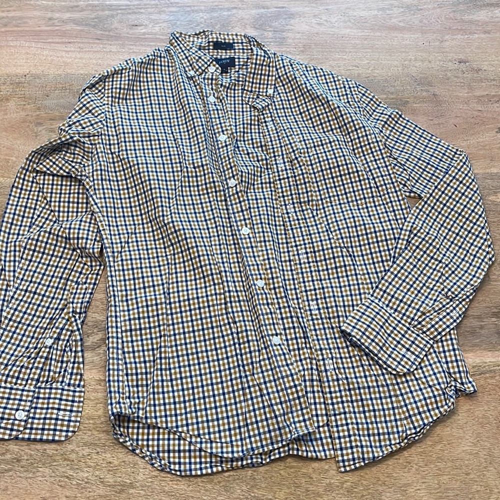 J. Crew Plaid Button Down Shirt M
